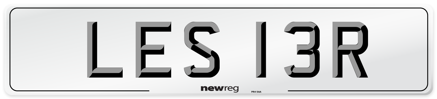 LES 13R Number Plate from New Reg